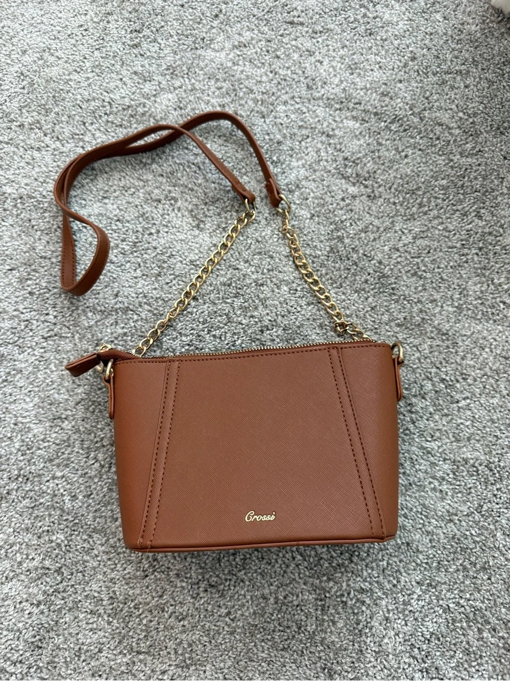 Brown Bow Crossbody Bag